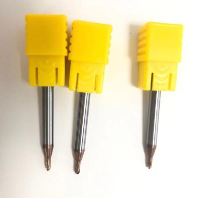 China CNC HNT Hrc70 2flutes R1mm Solid Ball Nose Milling CNC Tungsten Carbide Endmills Milling Cutter Solid Carbide 2mm for sale