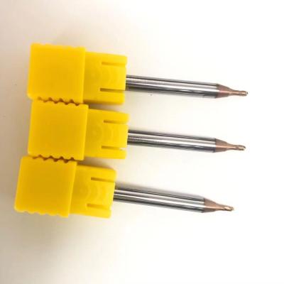 China CNC HNT Hrc70 2flutes R0.75mm solid carbide ball nose endmills milling machining tool cutting 1.5mm for sale