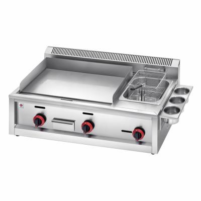 China Multifunctional Easy Operation Combi Countertop Gas Teppanyaki Pancake Stove BBQ Full Grill Griddle with Fryer for sale