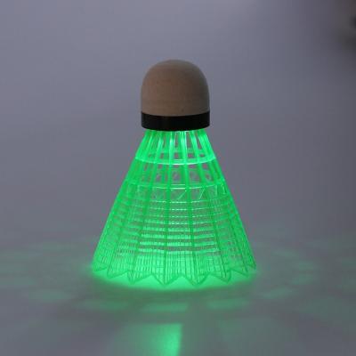 China Eco-friendly 3pcs LED Light Glowing Badminton Ball Up Colorful Lighting Badminton Shuttlecocks Plastic Balls for sale