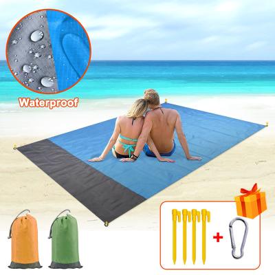 China Easy Beach Mat Foldable Outdoor Camping Mat Carry Picnic Blanket Waterproof Pocket for sale