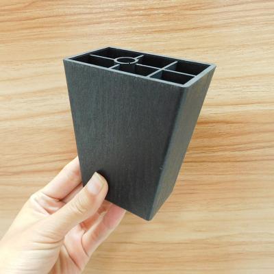 China Modern Black Factory 4inch Square Bed Legs Furniture Sofa Legs Plastic Small Table Feet for sale