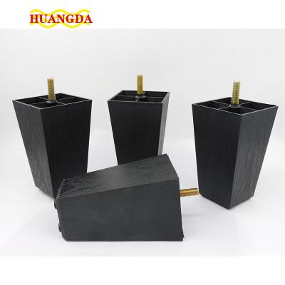 China Hot Selling Easy Installation Furniture Accessories Universal Square Form Plastic Legs Sofa Feet Black for sale