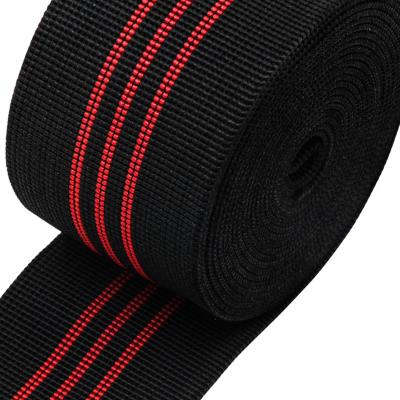 China Good Price Black High Quality 7cm Width Elastic Tenacity Belt For Sofa Furniture Webbing for sale