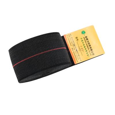 China 40%PP+50%rubber+10%PET Factory Customize 50MM Black Elastic Belt Sofa Polypropylene Webbing PP WEBBING China for sale