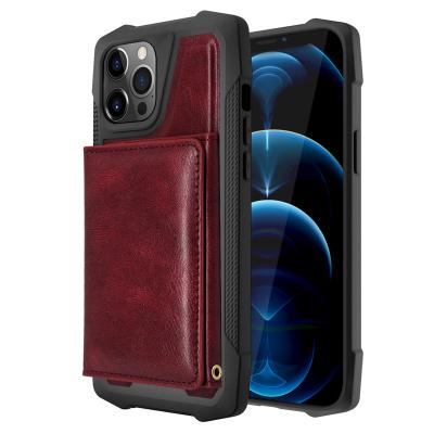 China Anti-Fall Removable Magnetic Wallet Strapped PU Leather Strong Protection Phone Case For i12 Pro OEM Max Accepted for sale