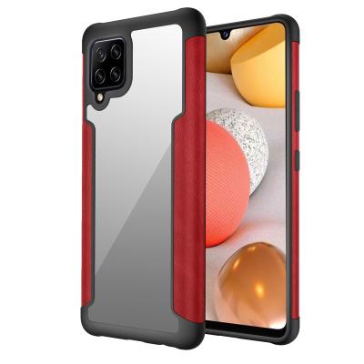 China Drop Amazon Hot Selling Protective For Samsung A42 Hybrid Case, Shockproof Clear Back and PU Frame Phone Case For Samsung Galaxy A42 5G for sale