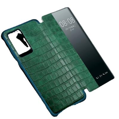 China Premium crocodile PU leather book case with sim &pin slot, see through window & operate front panel P40 for sale