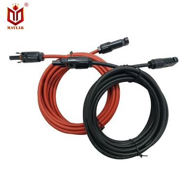 China MAYLAR Solar Cable Junction 5m red and black solar cable 4mm2 male and female solar extension cable connector for sale