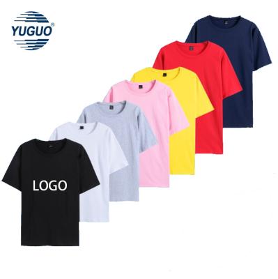 China 2021 Wholesale Custom Anti-wrinkle logo unisex cotton empty short sleeve T-shirt printing plain T-shirts for sale