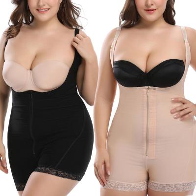 China Antibacterial Women Plus Size Underwear Hooks And Zipper Elasticity Compression Slimming Women Tummy Control High Waist Fitness Shapers for sale