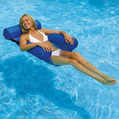 China Durable Inflatable Water Hammock Beach Row Pool Float Lounge Water Lounge Chair Summer Inflatable Foldable Floating Water Bed for sale