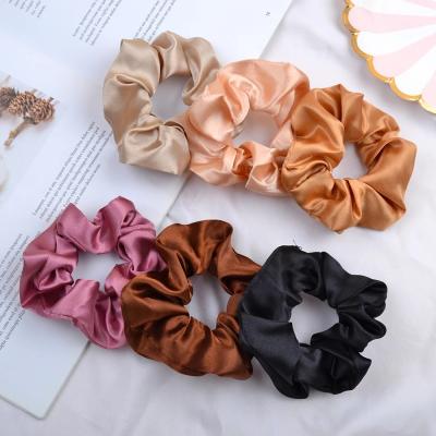 China Fashion 3.9 Inch Women Silk Scrunchie Handmade Multicolor Elastic Hair Band Ponytail Holder Hair Accessories for sale