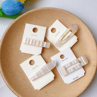 China Original High Quality Direct Sales Acetate Hair Clips Fashion OEM Hair Pin Panel Girls White Color Hair Accessories for sale