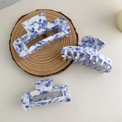 China Chinese style hair clip hair clip hair style china fashion acetate hair claw clip vintage blue and white claw for sale