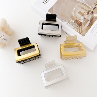 China Chinese Style Resin Metal Color Square Cavity Hair Clip Clip Hook Shark Clip Temperament Female Back Main Hair Claw for sale