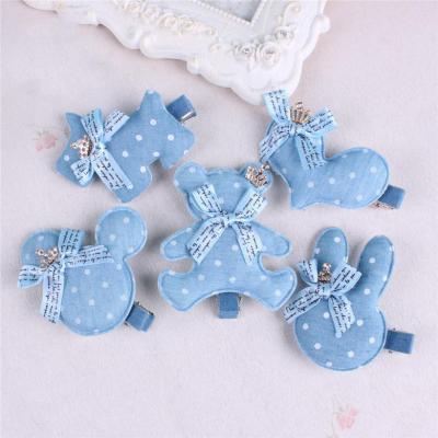 China Fashion hair accessories children cartoon hairpin denim student sweet trendy bangs clip for sale