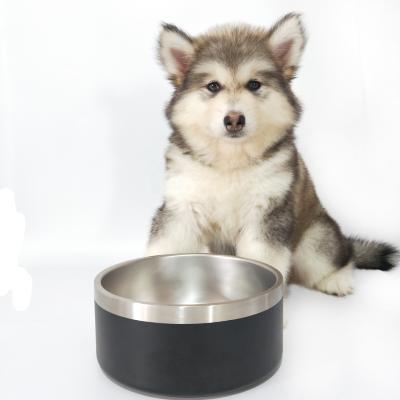 China Wholesale Dog Bowl Non-automatic Drinking Non-slip Pet Bowl Pet Food Bowl Dish Stainless Steel With Rubber Bottom Stainless Steel for sale