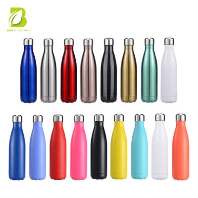 China Double Space 500ML PORTABLE Water Bottle Wall Termos Vacuum Flask Stainless Steel Sport Insulated Water Bottle for sale