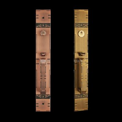 China Zinc Alloy [Zinc Alloy]Chinese style double open solid wood door lock handle with good quality for sale