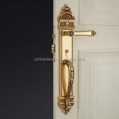 China Full Brass [ Full Brass ]Popular style lock handle for exterior single door with good price for sale