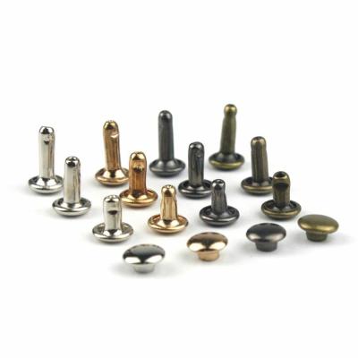 China Custom Finish 6mm Double Cap Metal Rivets Studs voor leer en ISO9001 2015 gecertificeerd Te koop