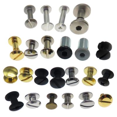 China Male and Female Chicago Screw for Leather Belt Gold Aluminum Titanium Stainless Steel Brass for sale