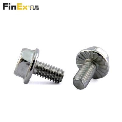 China Metric Serrated Flange Bolt 8.8 M6 Metal Bolt With 12 Point And Stainless Steel Hex Nut for sale