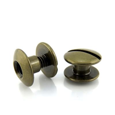 China Male and Female Steel Chicago Screws for Leather Decoration in Custom Bronze Color for sale