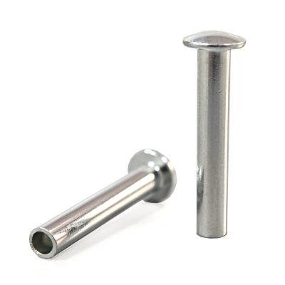 China Bright Finish Stainless Steel Flat Round Head Semi-tubular Rivets for sale