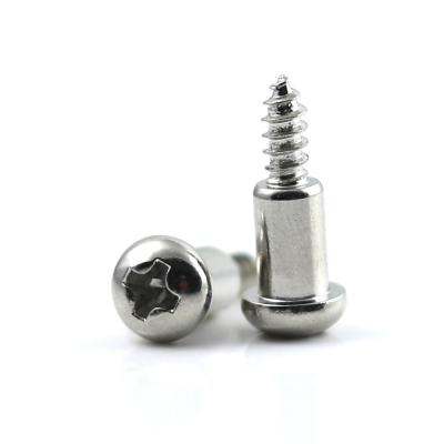 China Metric Custom M3 Nickel Plated Cross Round Head Tapping Thread Step Shoulder Screw for sale