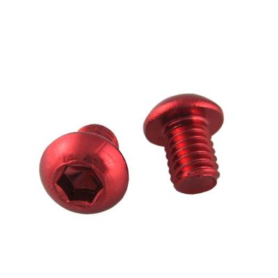 China RoHs Certified Red Anodized Aluminum Button Head Hexagon Socket Cap Screw and Durable for sale