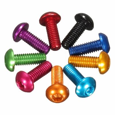 China Plastic M3 8mm Round Head Anodized Aluminum Hex rc Screws for INCH Measurement System for sale