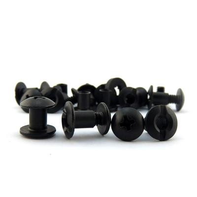 China INCH Measurement System Steel Fittings Leather Sling Studs Black Chicago Screws for sale