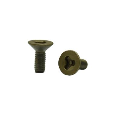 China M4*11 Golden Paint Triangle Security Screw With Truss Head And RoHs Certificate for sale