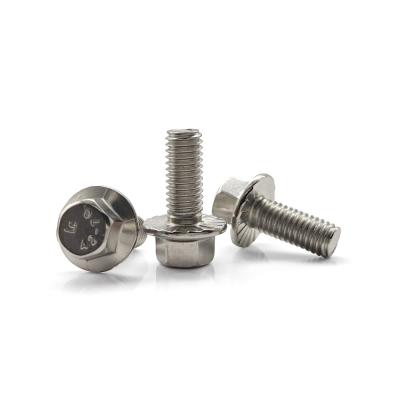 China Serrated Undercut A2-70 Stainless Hex Flange Screw ZINC Plated for Heavy-Duty Applications for sale