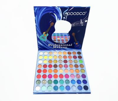 China Waterproof Private Label 72 Color Music Vegan Pigment Blue Wrapping Matte Shimmer Big Glitter Eyeshadow Palette for sale