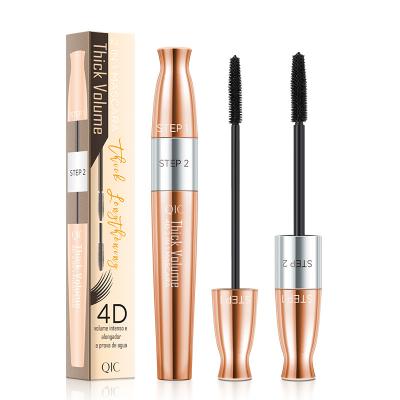 China Custom 4D Moisturizer OEM 2 in 1 Vegan Curingl Volume Mascara Waterproof Lengthening Eye Lash Fiber Private Label for sale