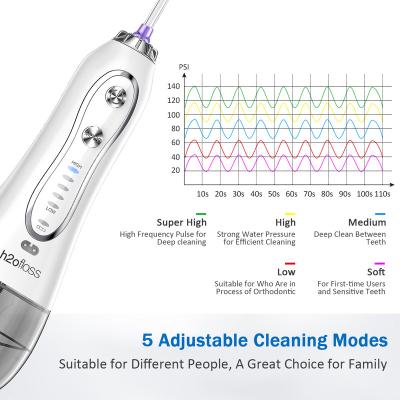 China IPX7 Waterproof Portable Dental Oral Oral Irrigator H2ofloss Refillable Waterproof Teeth Cleaner for sale