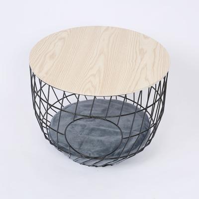 China New Arrival High Quality Adjustable Round Coffee Table Luxury Wire Storage Basket (Other) With Remove Lid for sale