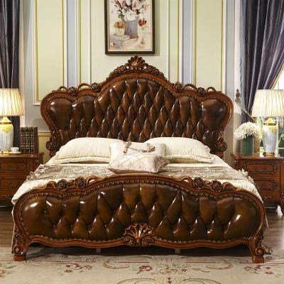 China Lighted Classical European Luxury Royal King Size Headboard Foshan Furniture Market Bedroom Furniture Set for sale