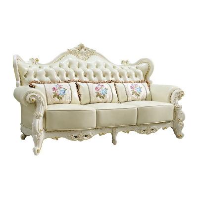 China Other French Italian Luxury Leather Living Room Couch Sofa Set Luxury Antique Royal Style European Living Room Sofa for sale