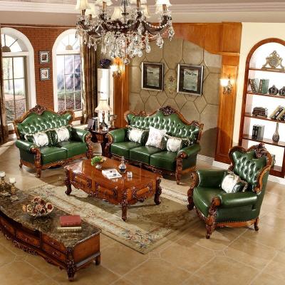 China Other Custom European Royal Luxury Classic Living Room Furniture Living Room Style Genuine Leather Sofas for sale