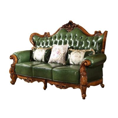 China Other European Style Living Room Sofa Sets Classical Design Antique Genuine Leather Furniture for sale