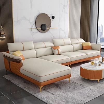 China The Other Italian Luxury Leather Living Room European Style L Shaped Sectional Sofa Set for sale