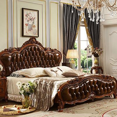 China European Classic Lighted Headboard Style Furniture - Royal Classic Solid Wood Bedroom Furniture for sale