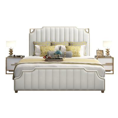 China Lighted Headboard Manufacturers Provide Quality King Size Double Leather Beds For Bed Room Furniture for sale