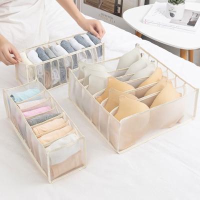 China Wholesale Folding Wardrobe Cabinet Bangs Nylon Storage Organizer Underwear Storage Box Drawer for sale