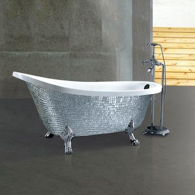 China Eco-friendly Bathtub Acrylic Material Fiberglass Cast Claw Foot Bathtub With Four Legs for sale