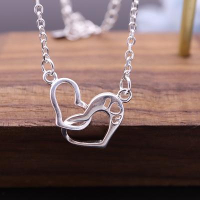 China Romantic SayYes 925 sterling silver jewelry Love Heart Charms Pendant Silver Plated For Women for sale